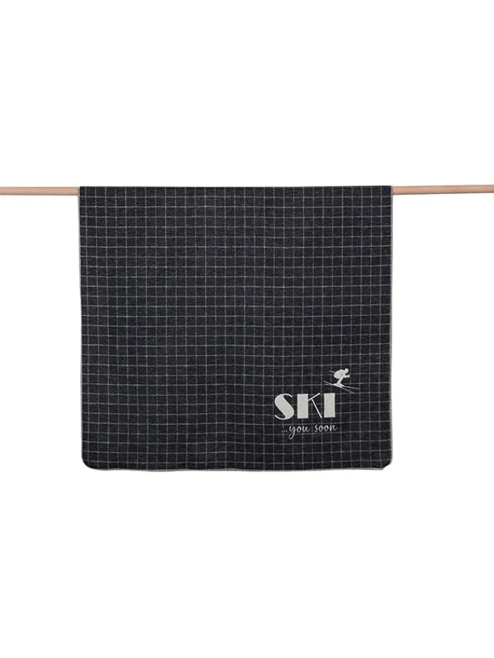 David Fussenegger Wohndecken & Plaids<Flanelldecke "Silvretta - Ski You Soon" in Anthrazit