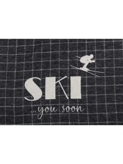 David Fussenegger Wohndecken & Plaids<Flanelldecke "Silvretta - Ski You Soon" in Anthrazit