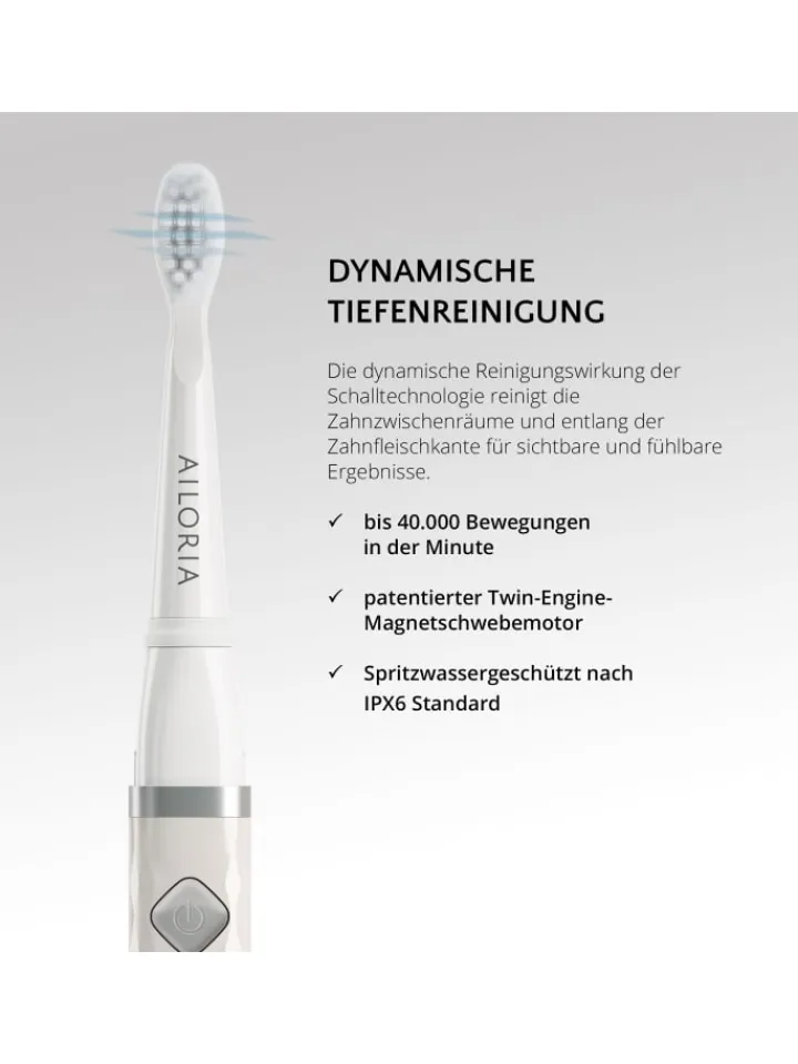 Ailoria Zahn & Mundpflege<FLASH TRAVEL USB-Schallzahnbürste in weiß