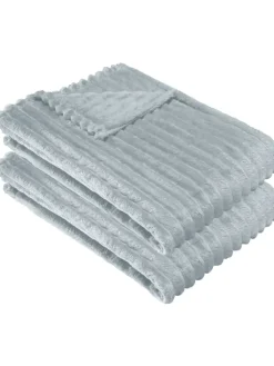 Erwin Müller Wohndecken & Plaids<Fleece, Microfaser Wohndecke 2er-Pack Aosta in silbergrau