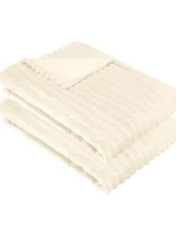 Erwin Müller Wohndecken & Plaids<Fleece, Microfaser Wohndecke 2er-Pack Aosta in wollweiß