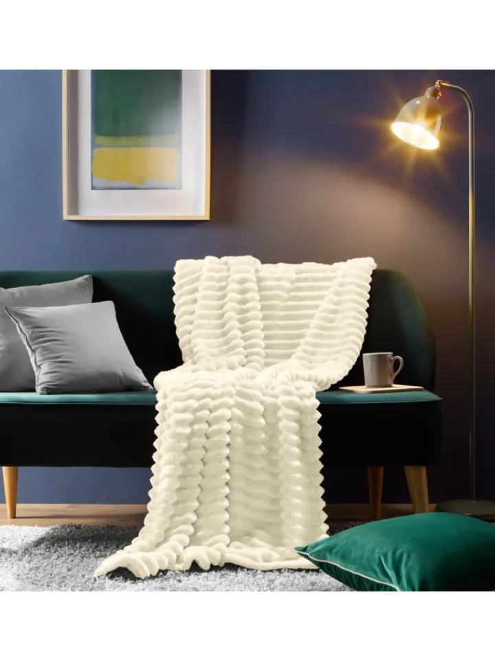 Erwin Müller Wohndecken & Plaids<Fleece, Microfaser Wohndecke 2er-Pack Aosta in wollweiß
