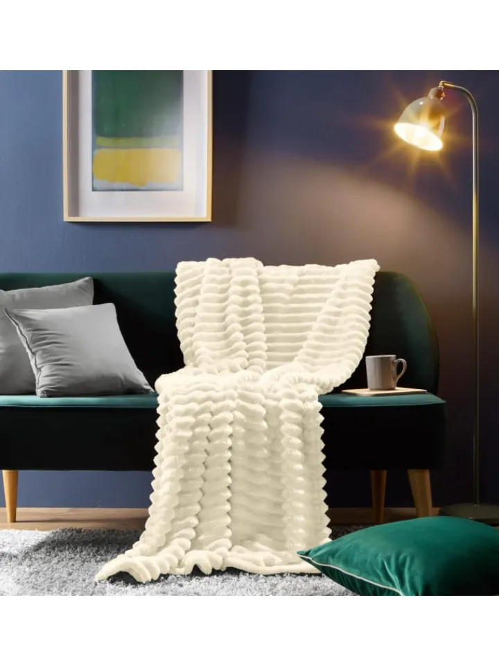 Erwin Müller Wohndecken & Plaids<Fleece, Microfaser Wohndecke Aosta in wollweiß