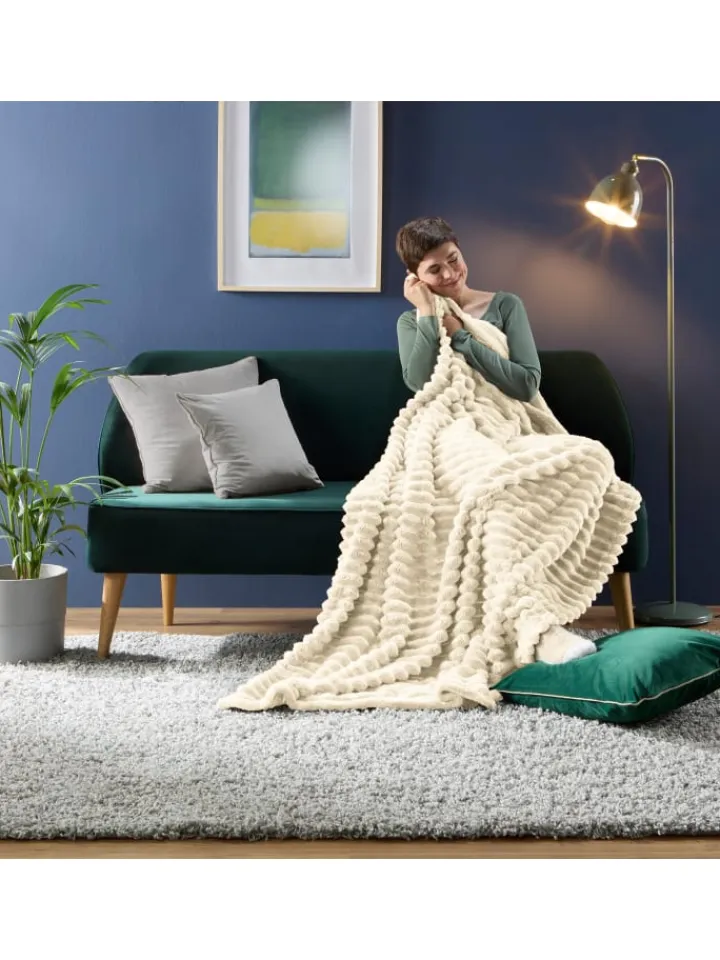 Erwin Müller Wohndecken & Plaids<Fleece, Microfaser Wohndecke Aosta in wollweiß