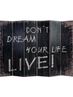 MCW Paravents<Foto-Paravent im Shabby-Look, 180x240cm, Spruch