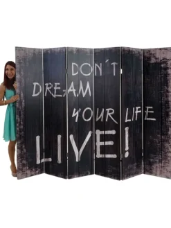 MCW Paravents<Foto-Paravent im Shabby-Look, 180x240cm, Spruch
