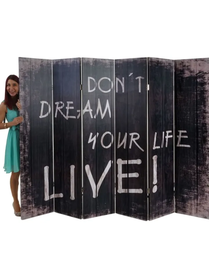 MCW Paravents<Foto-Paravent im Shabby-Look, 180x240cm, Spruch