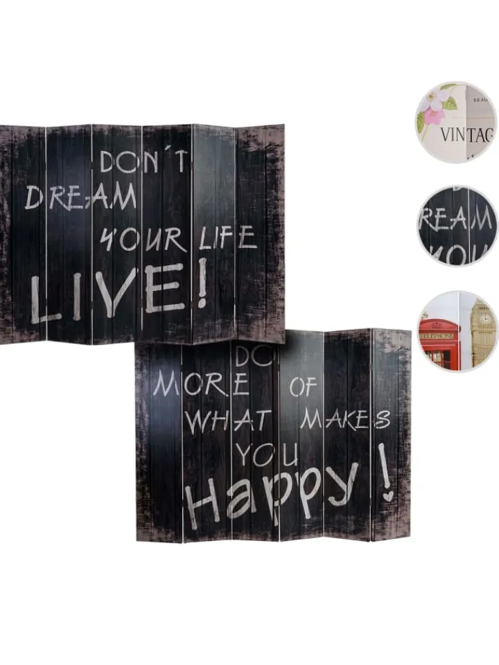 MCW Paravents<Foto-Paravent im Shabby-Look, 180x240cm, Spruch