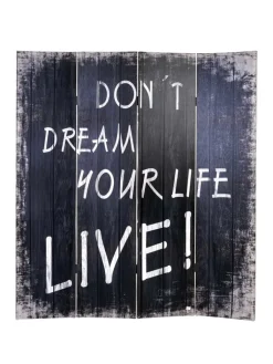 MCW Paravents<Foto-Paravent im Shabby-Look, 180x160cm, Spruch