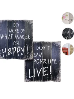 MCW Paravents<Foto-Paravent im Shabby-Look, 180x160cm, Spruch
