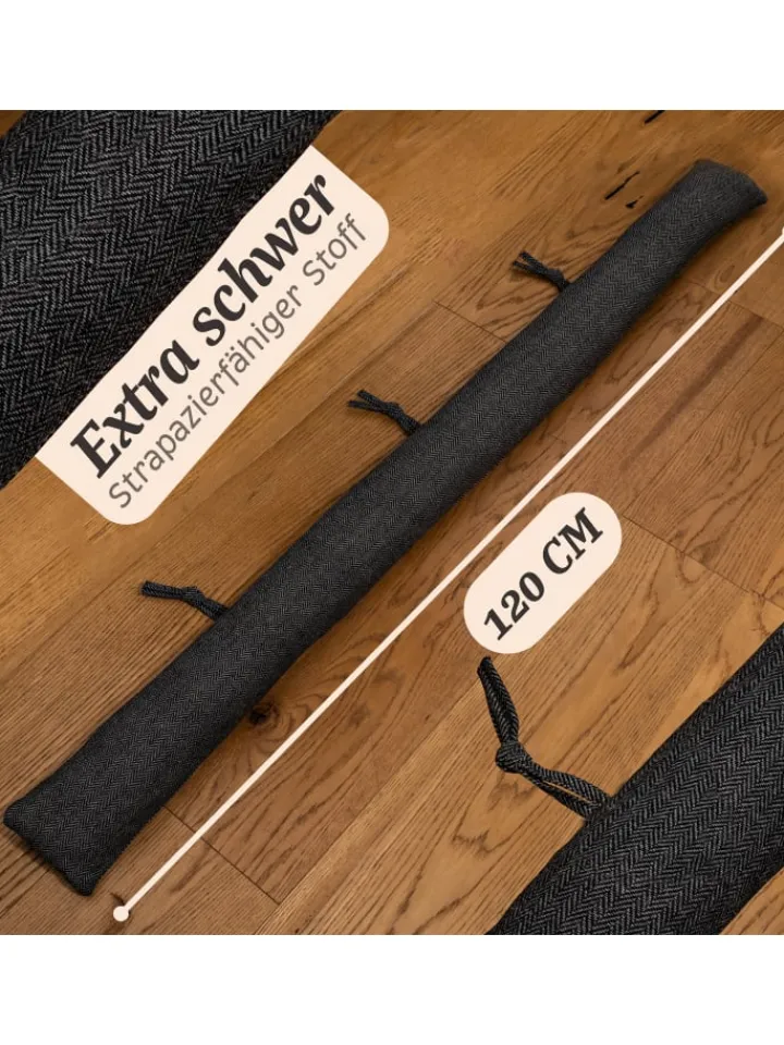 Praknu Tür- & Zugluftstopper<für Fenster bis 120cm - Waschbar - Energiesparend - Extra Lang
