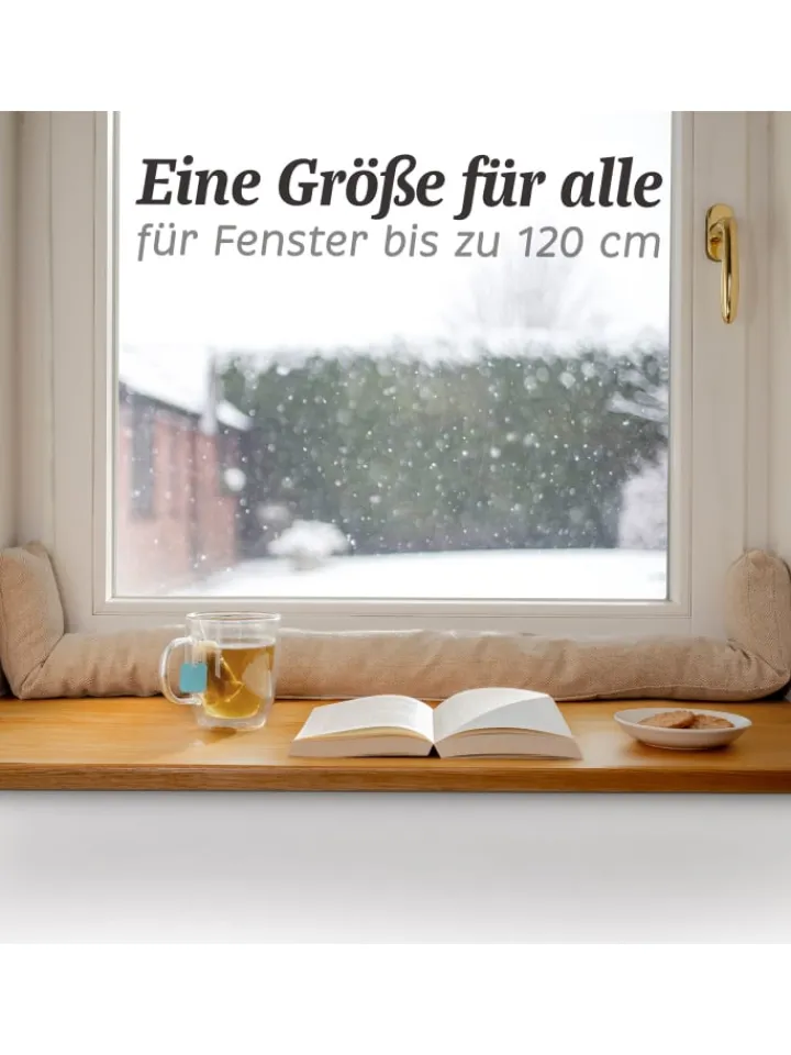 Praknu Tür- & Zugluftstopper<für Fenster bis 120cm - Waschbar - Energiesparend - Extra Lang