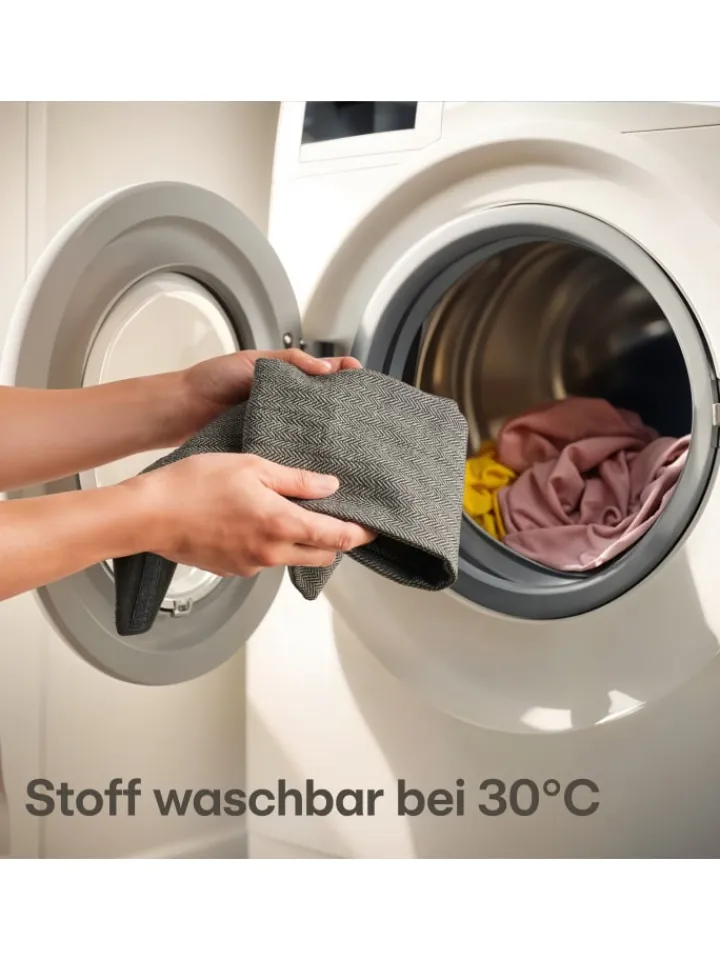 Praknu Tür- & Zugluftstopper<für Türen 70-100cm Waschbarer Stoff - Energiesparend - Stoff - Grau