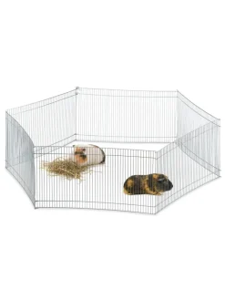 relaxdays Kleintiere<Freilaufgehege Kleintiere in Silber - (H) 27 cm