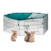 relaxdays Kleintiere<Freilaufgehege mit Netz-Abdeckung in Grün - Ø 110 cm