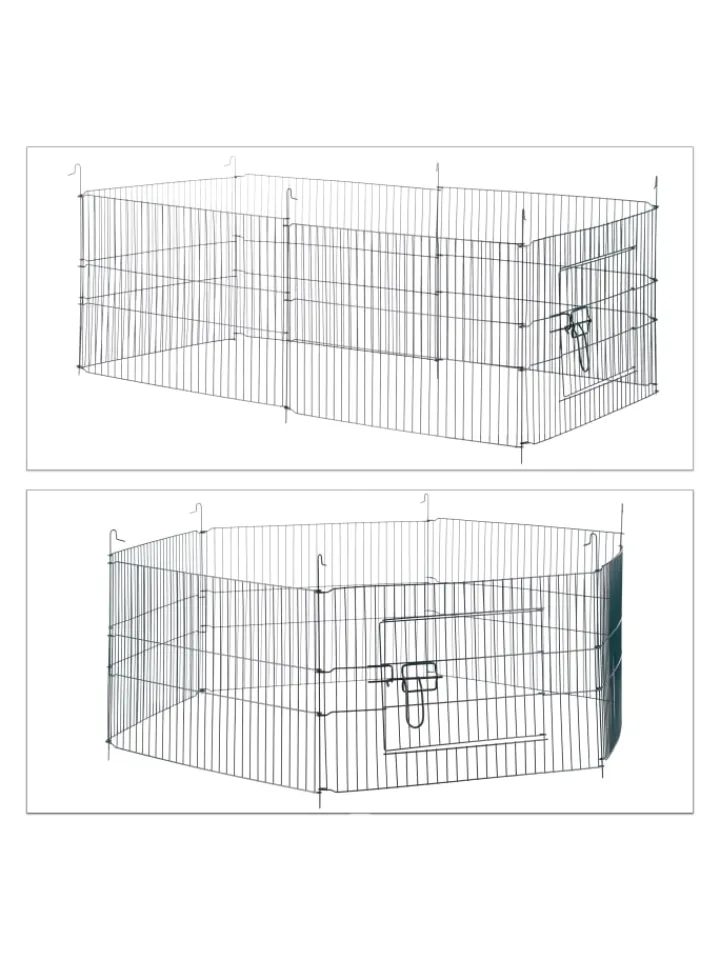 relaxdays Kleintiere<Freilaufgehege mit Netz-Abdeckung in Grün - Ø 110 cm