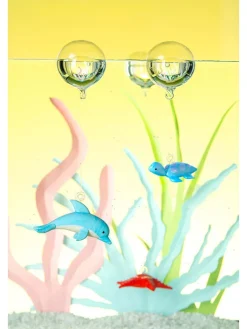 LEONARDO Wohndekoration<Freischwimmer ''Delphin'' in Blau - (L)15 cm