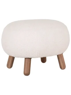 House Nordic Sitzmöbel<Fußstütze "Savona" in Weiß/ Hellbraun - (B)50 x (H)37 x (T)60 cm