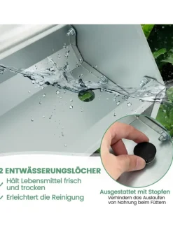 COSTWAY Vögel<Futtertrog 15 L für 12 Hühner in Silber
