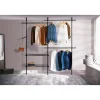 IDOMYA Essentials Garderoben<Garderobe in Schwarz - (B)177 x (H)278 x (T)35 cm