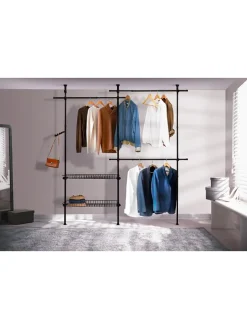 IDOMYA Essentials Garderoben<Garderobe in Schwarz - (B)177 x (H)278 x (T)35 cm