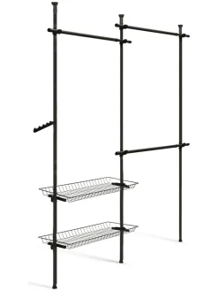 IDOMYA Essentials Garderoben<Garderobe in Schwarz - (B)177 x (H)278 x (T)35 cm