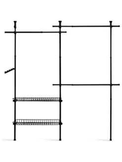 IDOMYA Essentials Garderoben<Garderobe in Schwarz - (B)177 x (H)278 x (T)35 cm