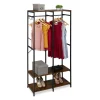 relaxdays Garderoben<Garderobe in Schwarz/ Braun - (B)94,5 x (H)180 x (T)40 cm