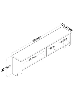 Evila Garderoben<Garderobe in Weiß/ Hellbraun - (B)120 x (H)37,2 x (T)22,2 cm