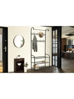 IDOMYA Essentials Garderoben<Garderobe "Pasadena" in Schwarz - (B)71 x (H)186 x (T)31 cm