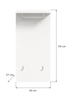 xonox.home Möbel-Sets<Garderobenkombination (B/H/T: 110x191x37 cm) in weiß und weiß Hochglanz