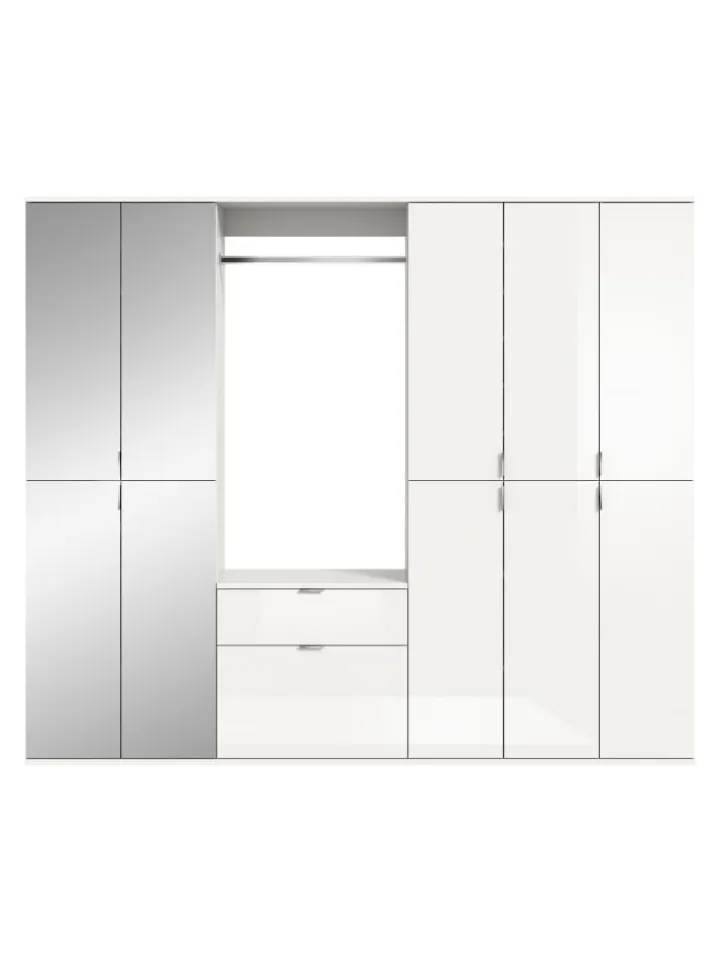 xonox.home Möbel-Sets<Garderobenkombination (B/H/T: 213x193x34 cm) in weiß und weiß Hochglanz