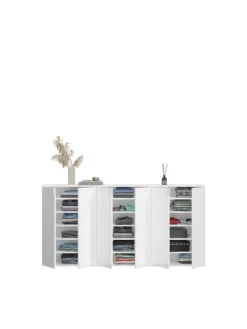 xonox.home Möbel-Sets<Garderobenkombination (B/H/T: 183x99x34 cm) in weiß und weiß Hochglanz