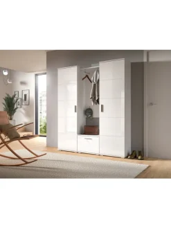 xonox.home Möbel-Sets<Garderobenkombination (B/H/T: 165x191x37 cm) in weiß und weiß Hochglanz