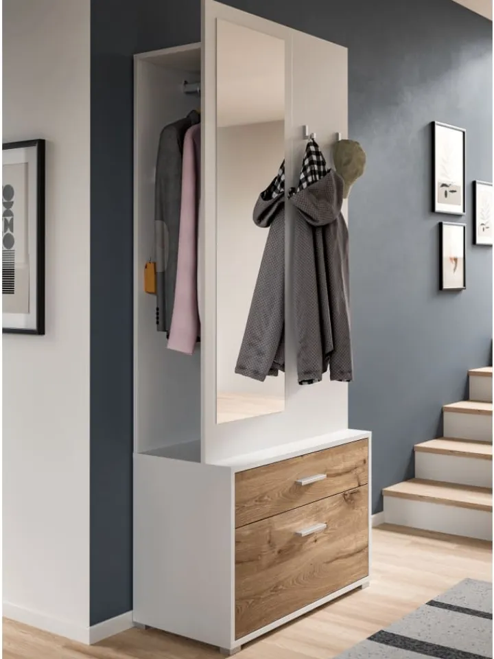 xonox.home Möbel-Sets<Garderobenkombination (B/H/T: 80x190x38 cm) in Nox Oak Nachbildung