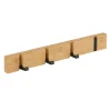 relaxdays Garderoben<Garderobenleiste in Natur/ Schwarz - (B)40 x (H)5,5 x (T)5 cm