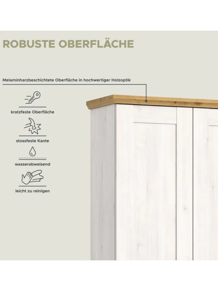 xonox.home Garderoben<Garderobenschrank (B/H/T: 80x196x39 cm) in Sibiu Lärche Nachbildung