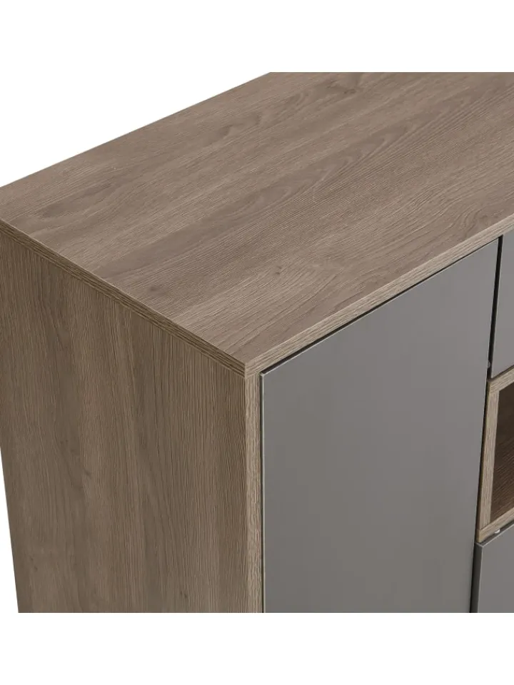 ABRIHOME Garderoben<Garderobenset in Grau mit Sitzbank 4 Haken und Schubladen 100x180x35 cm