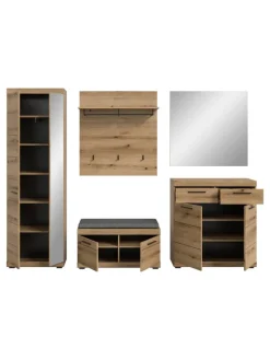 xonox.home Möbel-Sets<Garderoben-Set ink. Sitzkissen (B/H/T: 272x197x40 cm) in Evoke Oak Nachbildung