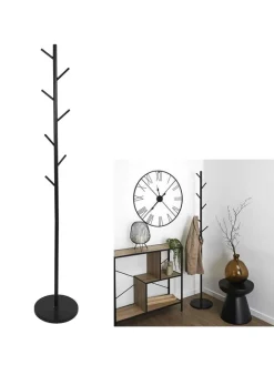 THE HOME DECO FACTORY Garderoben<Garderobenständer in Schwarz - (B)27 x (H)173 x (T)27 cm