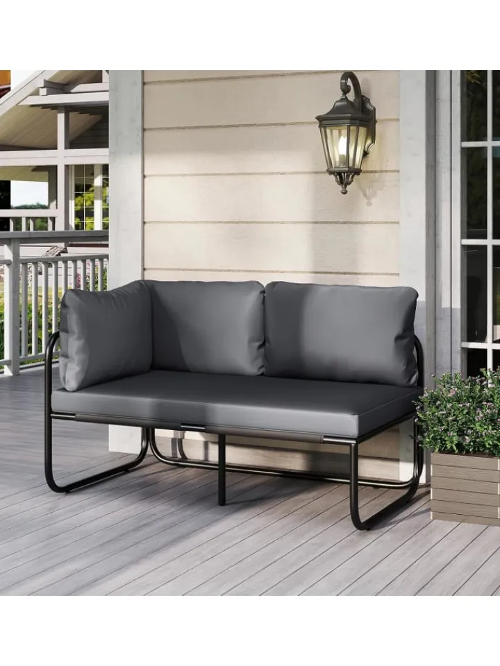 COSTWAY Gartenmöbel<Garten Lounge Sofa 2-Sitzer in Grau