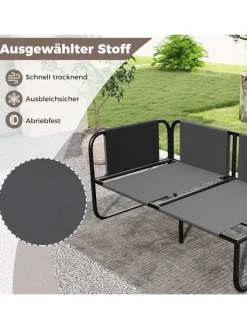 COSTWAY Gartenmöbel<Garten Lounge Sofa 2-Sitzer in Grau