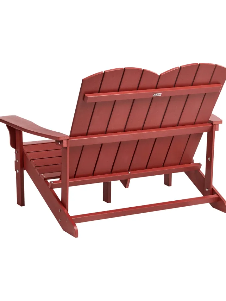 Beliani Gartenmöbel<Gartenbank ADIRONDACK in Rot - (W) 125 x (H) 91 x (L) 73 cm
