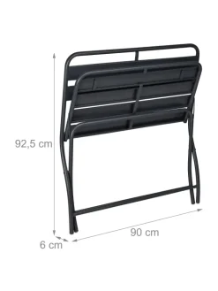relaxdays Gartenmöbel<Gartenbank in Anthrazit - (B)90 x (H)83,5 x (T)49 cm
