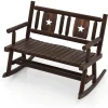 COSTWAY Gartenmöbel<Gartenbank Schaukelbank 111x85x89cm in Braun