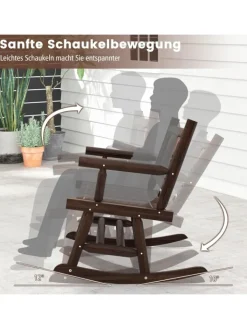 COSTWAY Gartenmöbel<Gartenbank Schaukelbank 111x85x89cm in Braun