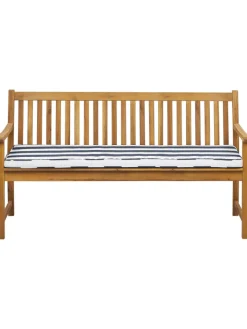 Beliani Gartenmöbel<Gartenbank VIVARA in Braun/Weiß/Blau - (W) 160 x (H) 88 x (L) 61 cm