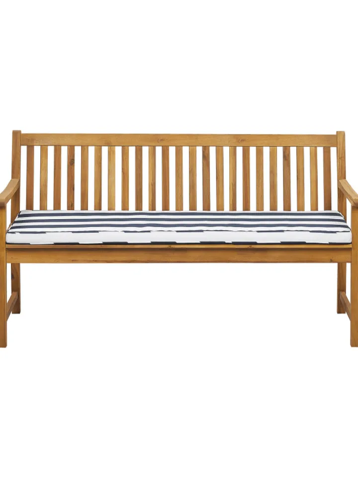 Beliani Gartenmöbel<Gartenbank VIVARA in Braun/Weiß/Blau - (W) 160 x (H) 88 x (L) 61 cm