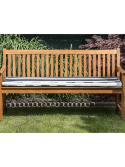 Beliani Gartenmöbel<Gartenbank VIVARA in Braun/Weiß/Blau - (W) 160 x (H) 88 x (L) 61 cm