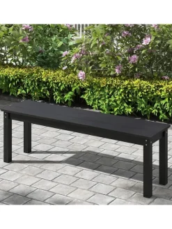 COSTWAY Gartenmöbel<Gartenbank wetterfest 3-Sitzer in Schwarz